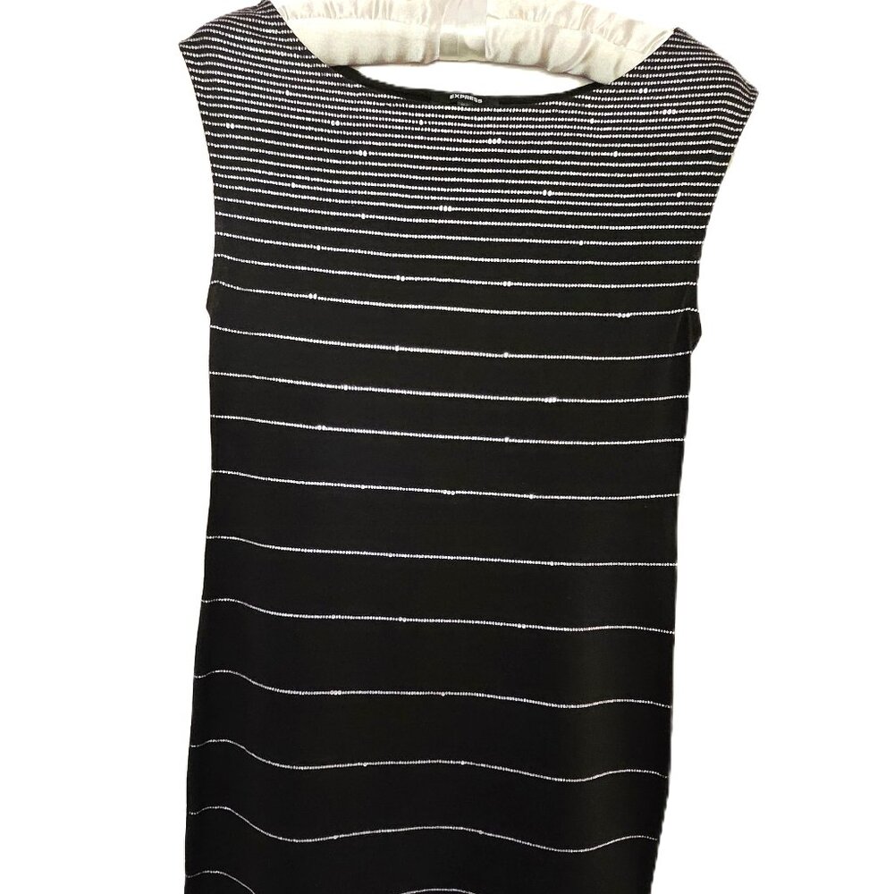 RESORT READY EXPRESS BLACK  and SILVER SLEEVELESS MINI DRESS SIZE XS